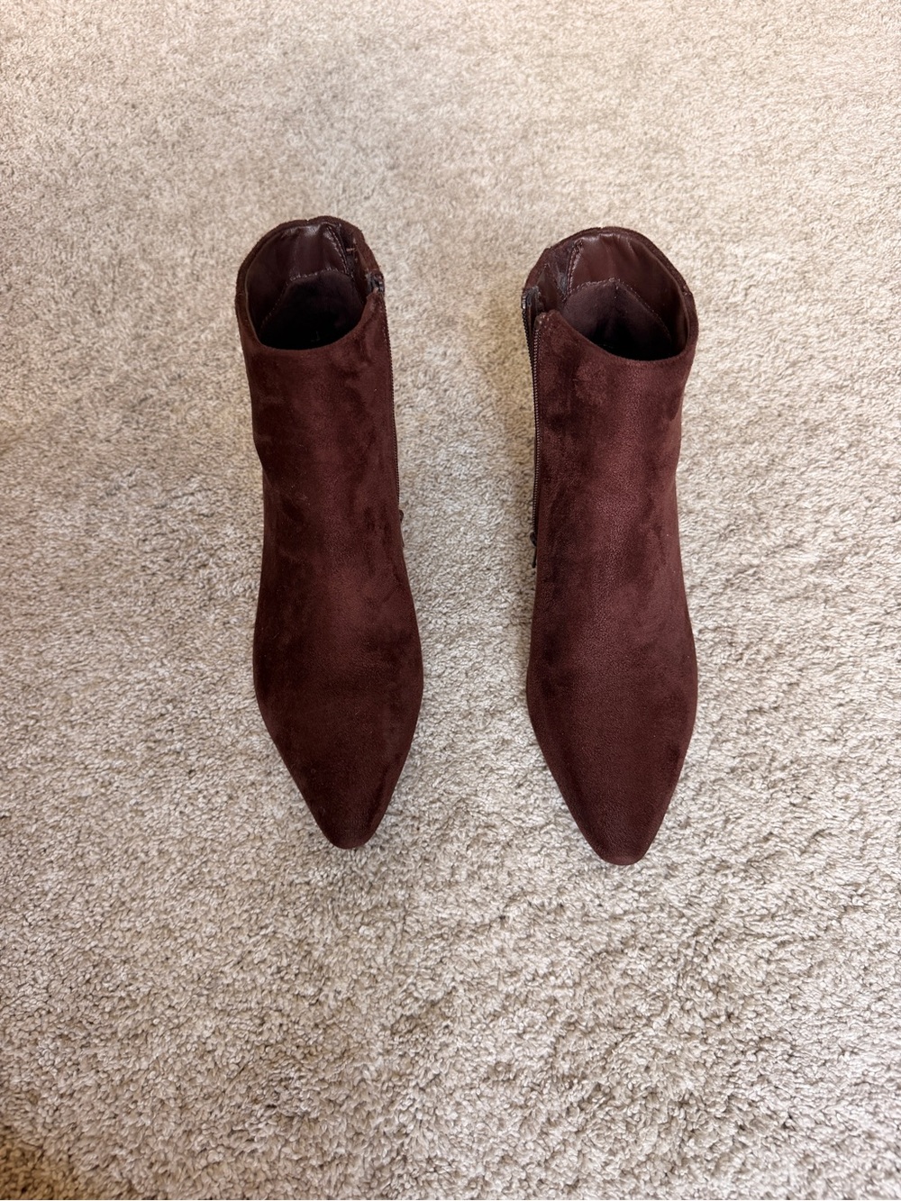 Universal Thread Brown Suede Pointed Toe Ankle Booties Women’s Size 8